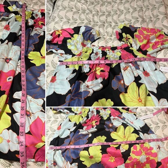 Modcloth Smocked Mini Dress Summertime Garden Stories Honolulu Floral M NWT - Picture 13 of 13